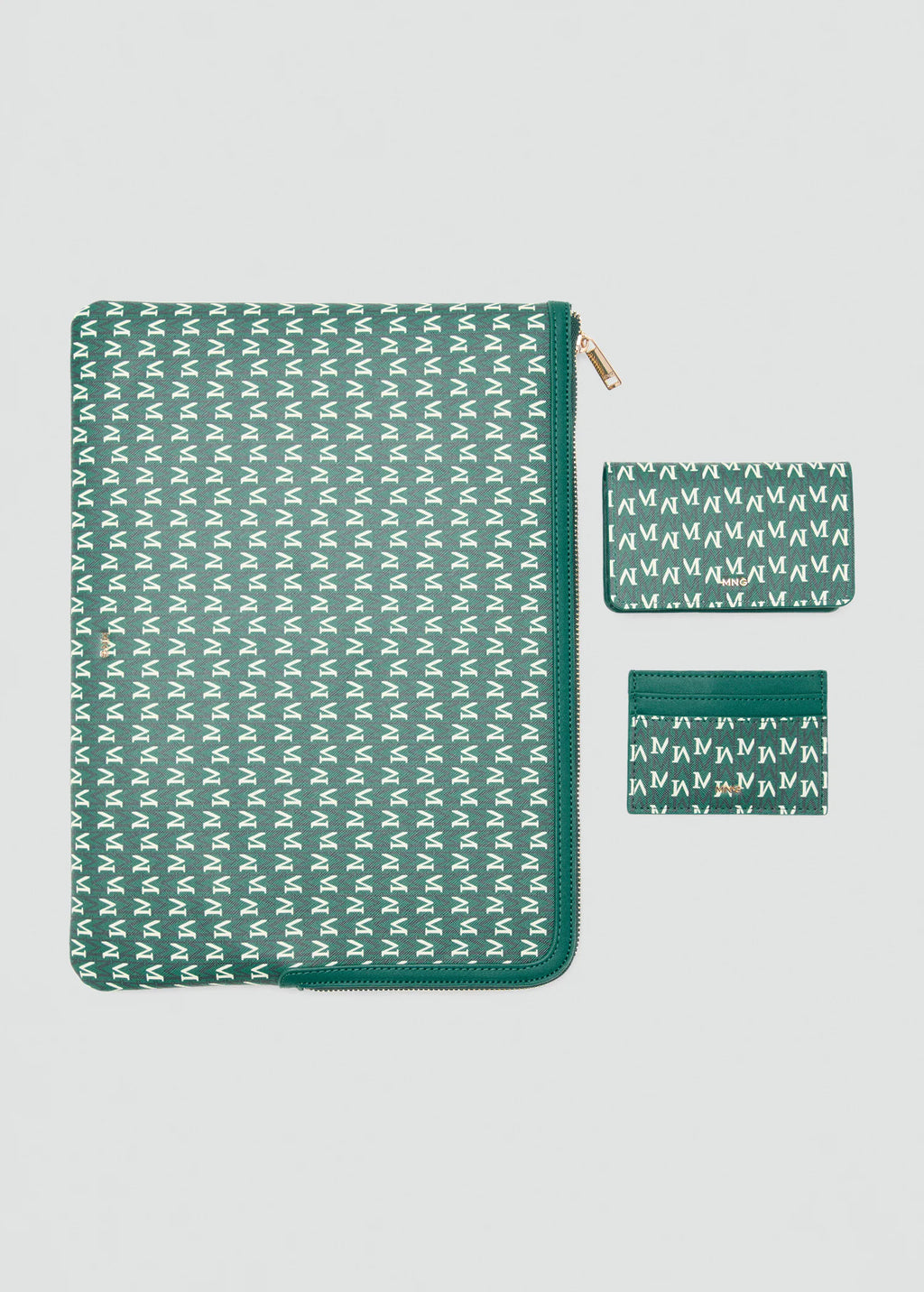 Card Holder With Printed Logo Green