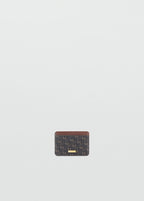 Card Holder With Printed Logo Brown