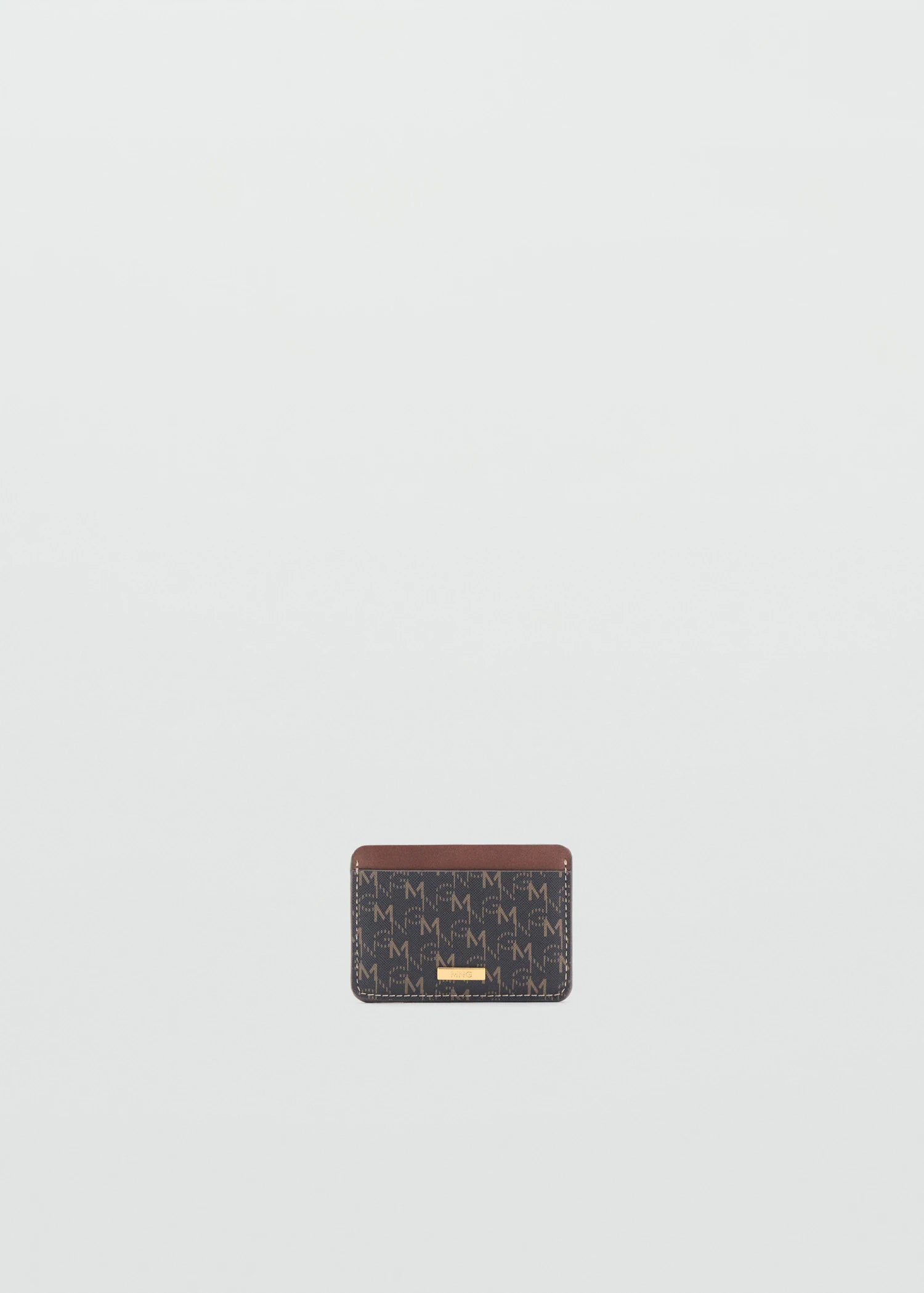 Card Holder With Printed Logo Brown