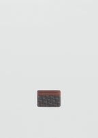 Card Holder With Printed Logo Brown