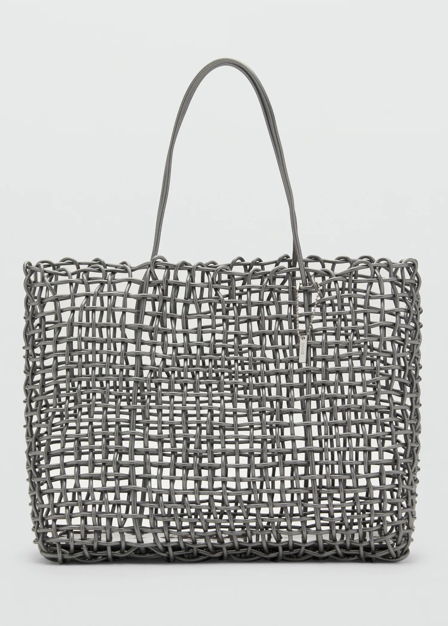 Braided Shoulder Bag Dark Silver