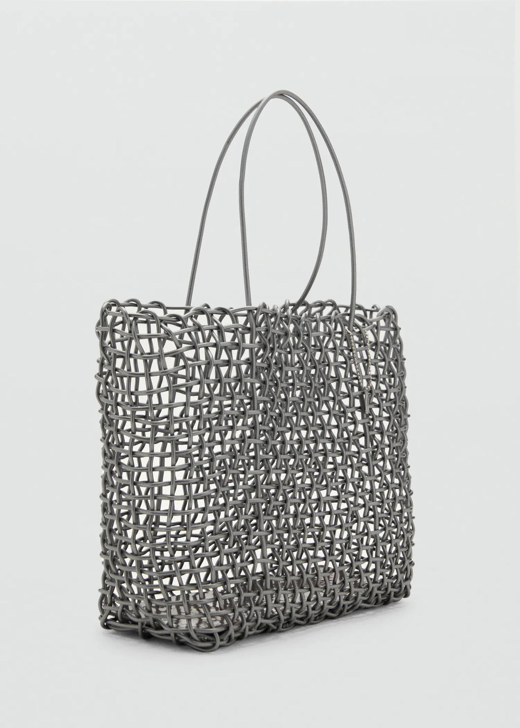 Braided Shoulder Bag Dark Silver