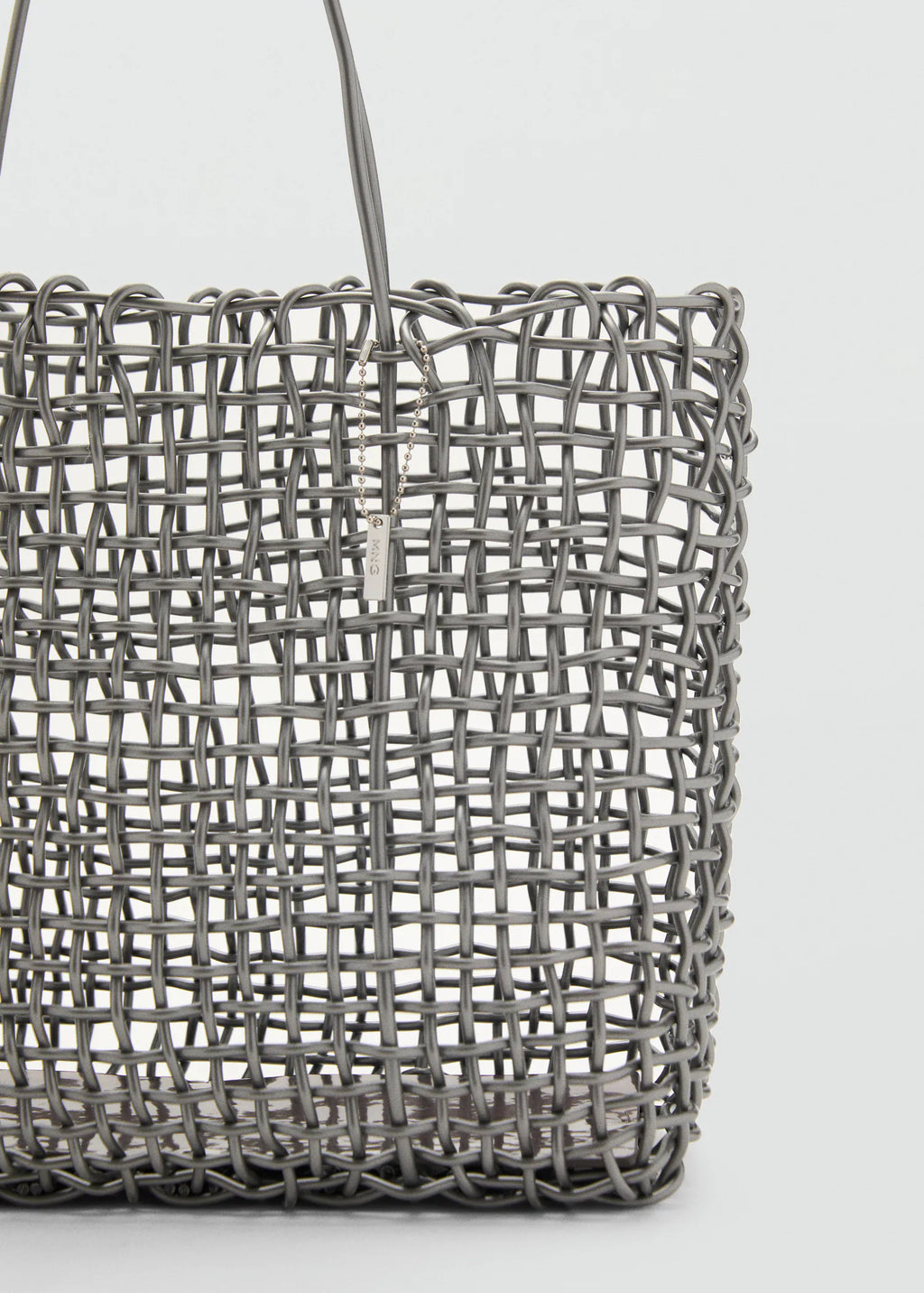 Braided Shoulder Bag Dark Silver