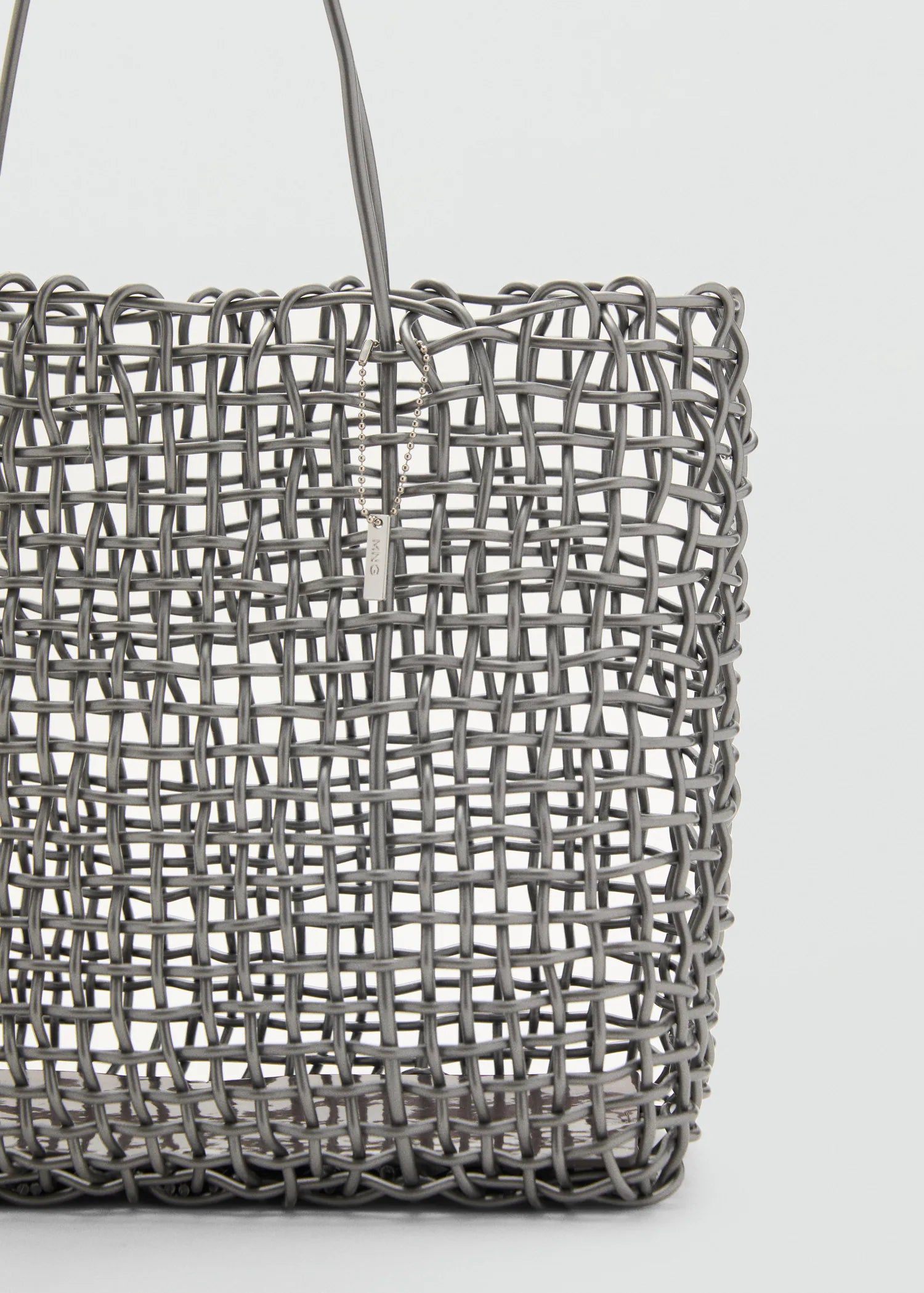 Braided Shoulder Bag Dark Silver