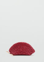 Braided Leather Clutch Bag Red