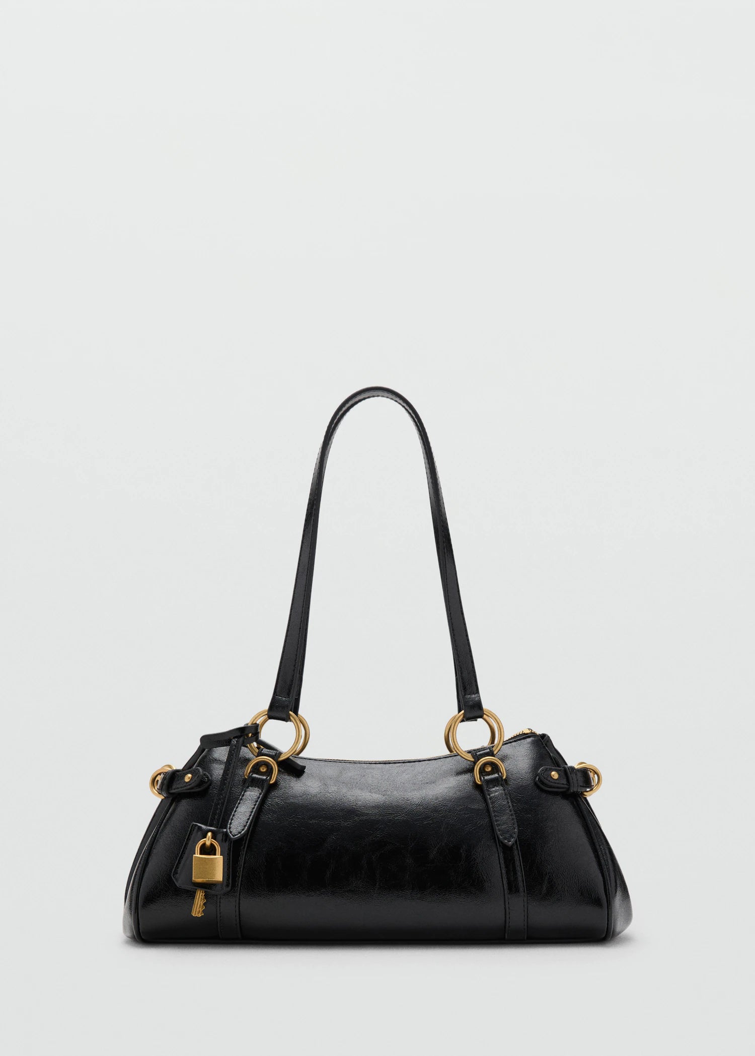 Bowling Shoulder Bag With Charm Black