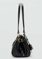 Bowling Shoulder Bag With Charm Black