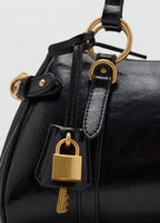 Bowling Shoulder Bag With Charm Black