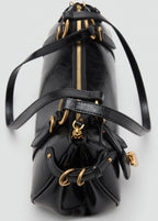 Bowling Shoulder Bag With Charm Black