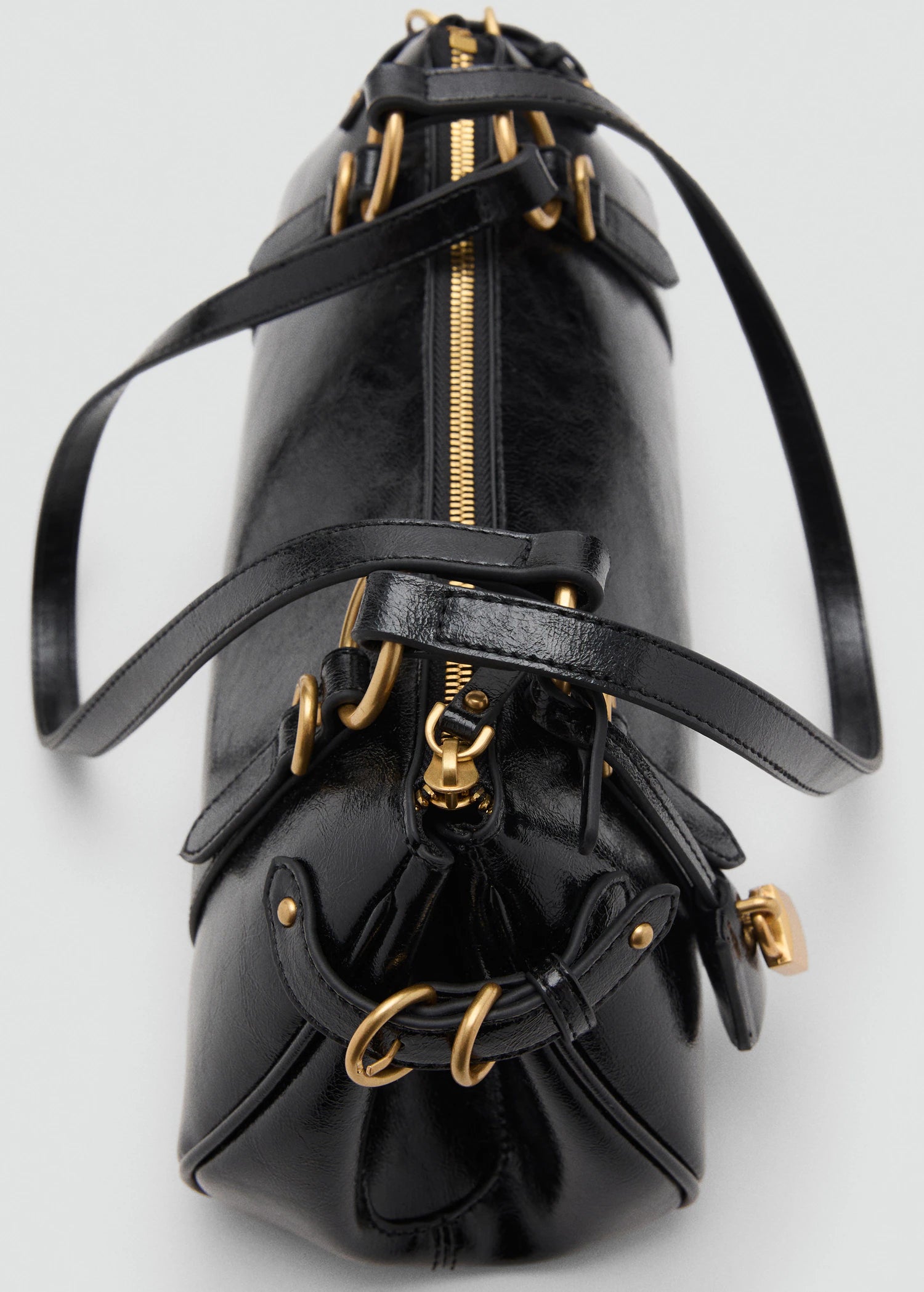 Bowling Shoulder Bag With Charm Black