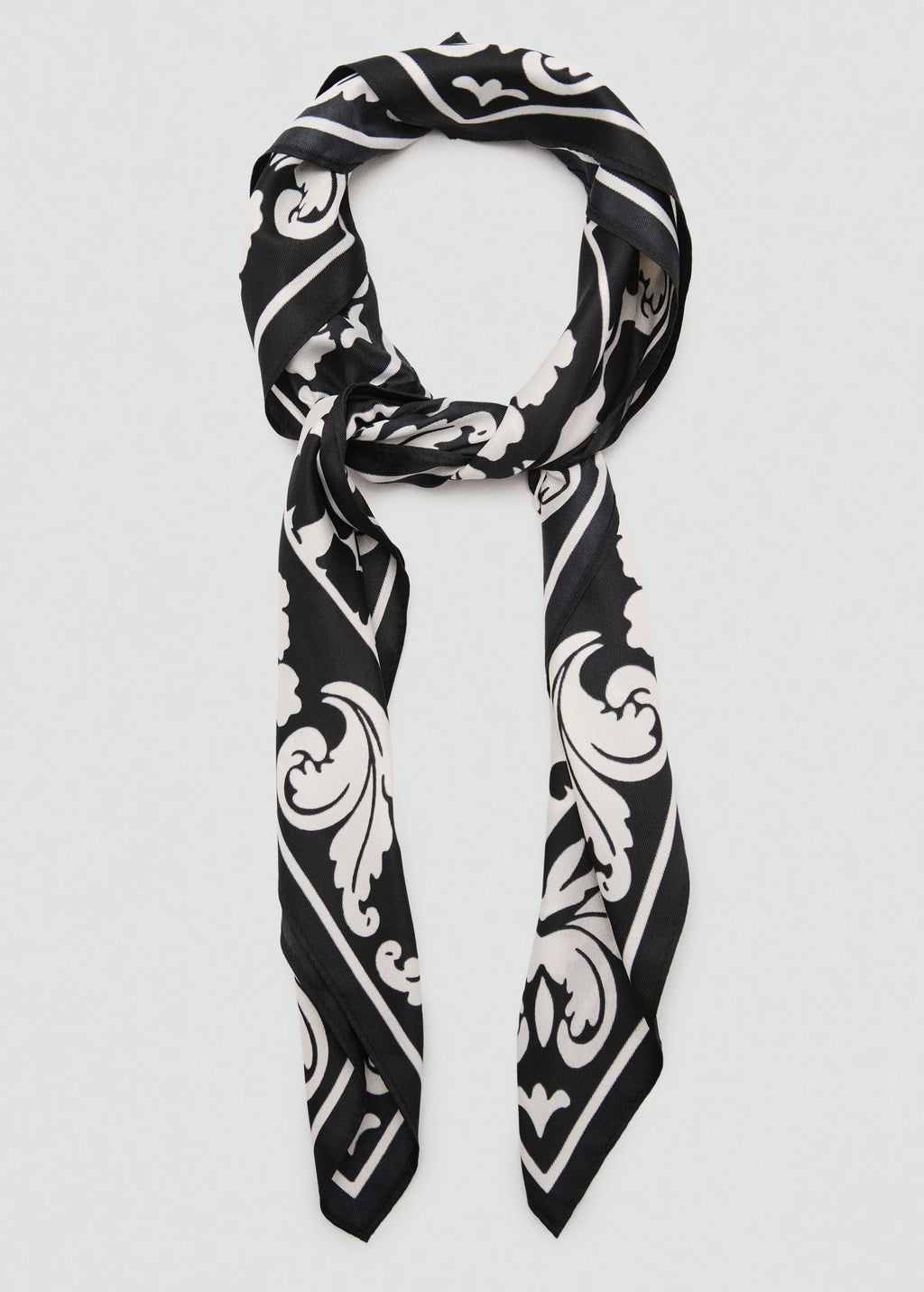 Bicolour Printed Scarf Black