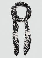 Bicolour Printed Scarf Black