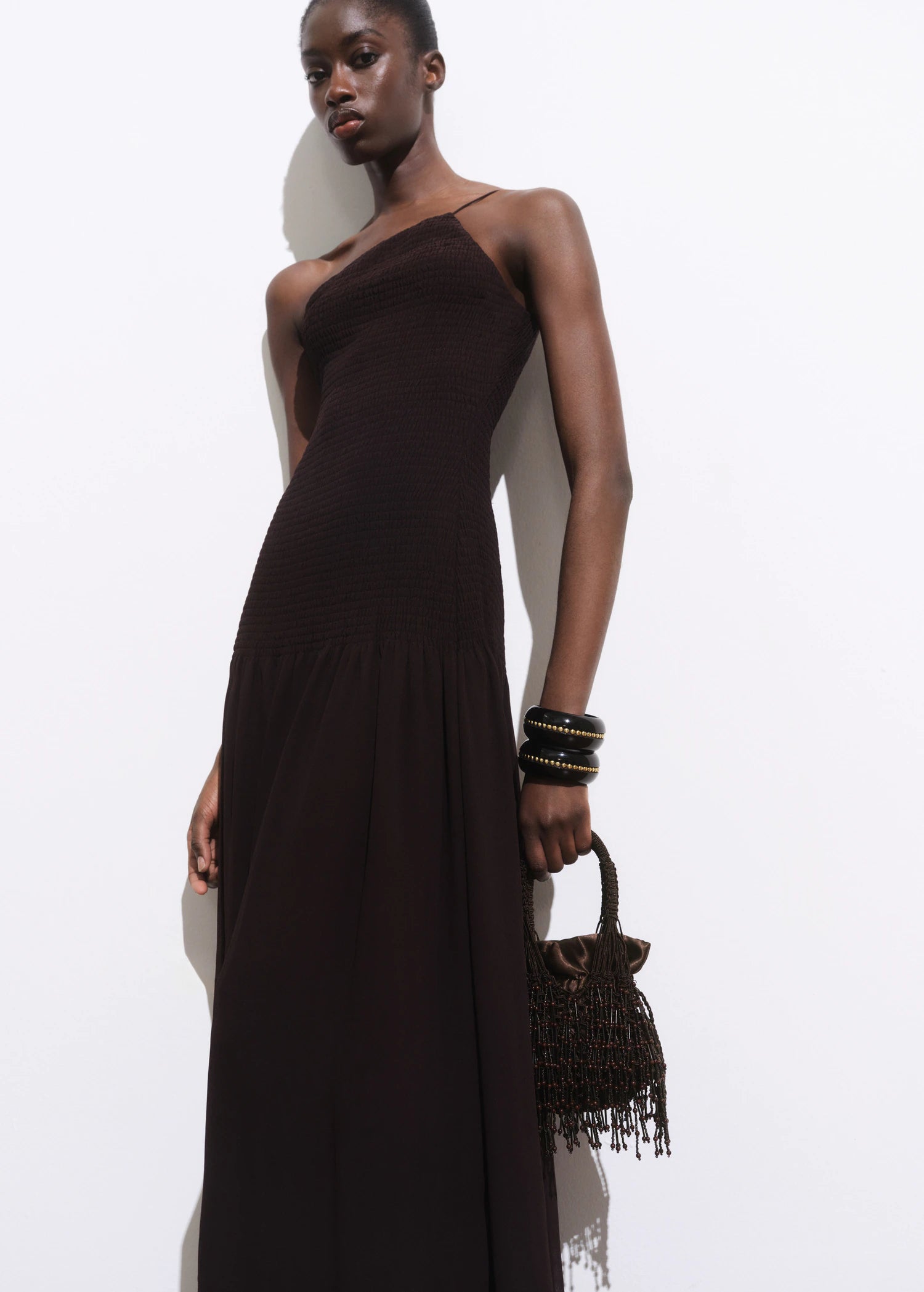 Beaded Handbag Chocolate