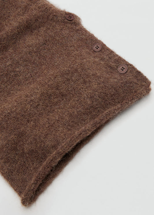 Balaclava Knit Buttons Brown