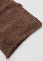 Balaclava Knit Buttons Brown