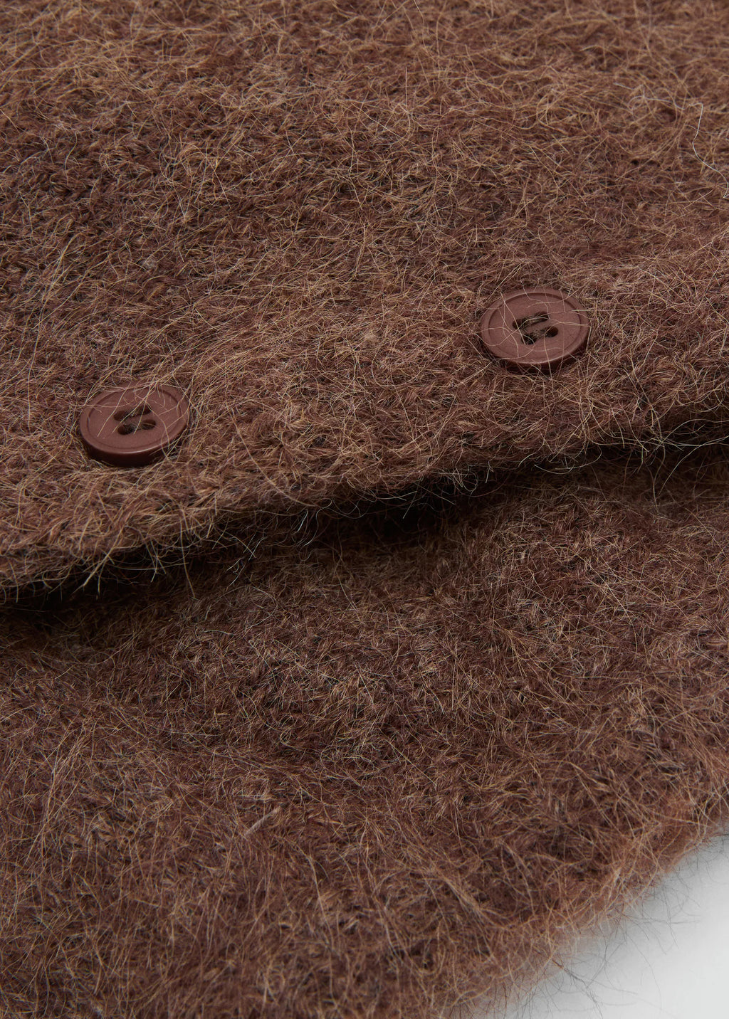 Balaclava Knit Buttons Brown