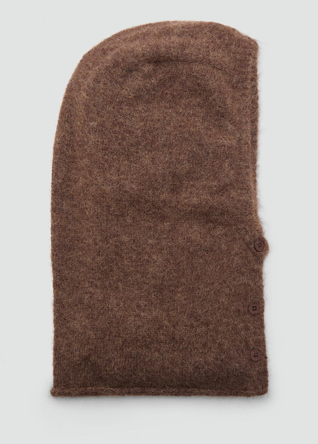 Balaclava Knit Buttons Brown