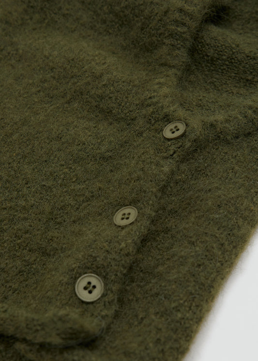 Balaclava Knit Buttons Khaki