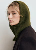 Balaclava Knit Buttons Khaki