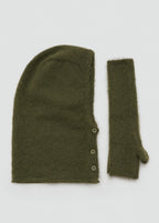 Balaclava Knit Buttons Khaki