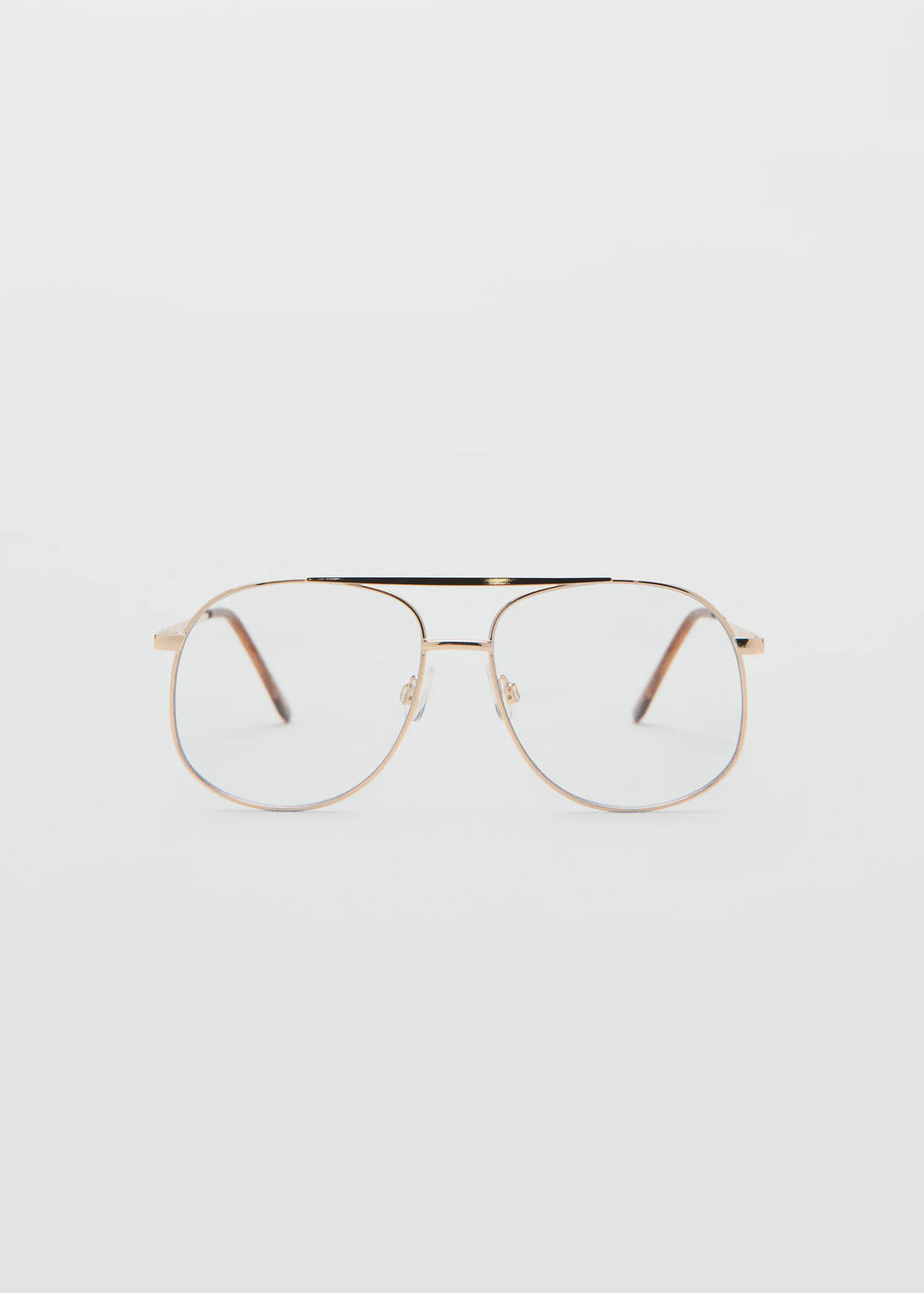 Aviator Metallic Frame Glasses Gold