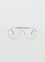 Aviator Metallic Frame Glasses Gold