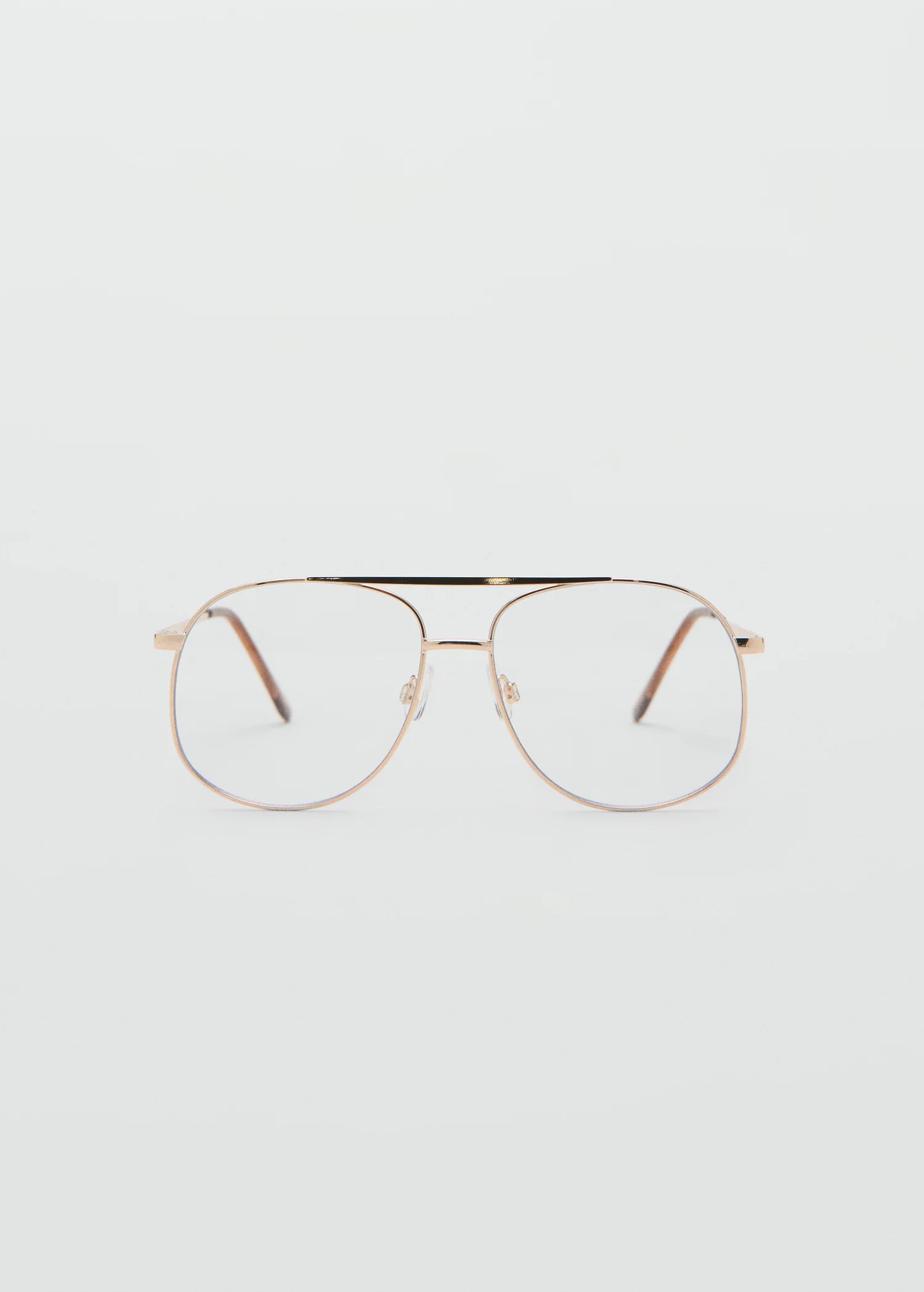 Aviator Metallic Frame Glasses Gold