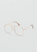 Aviator Metallic Frame Glasses Gold