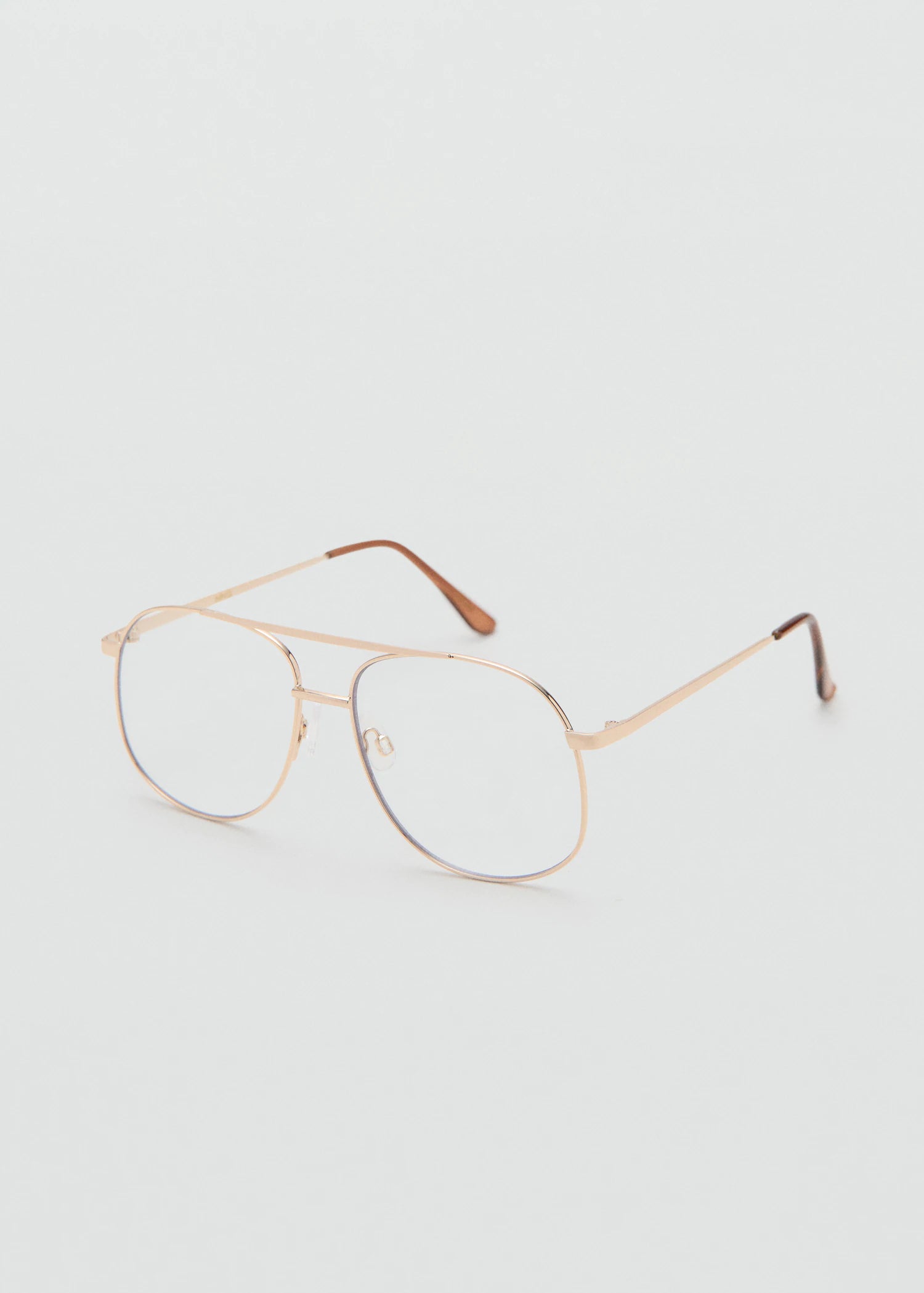 Aviator Metallic Frame Glasses Gold