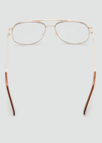Aviator Metallic Frame Glasses Gold
