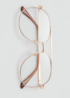 Aviator Metallic Frame Glasses Gold