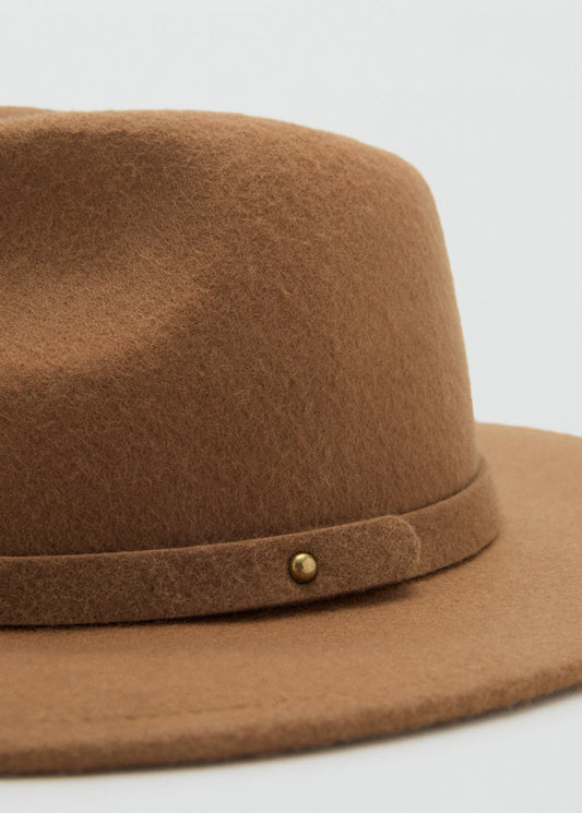100% Wool Hat Medium Brown