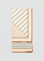 100% Wool Geometric Print Foulard Brown