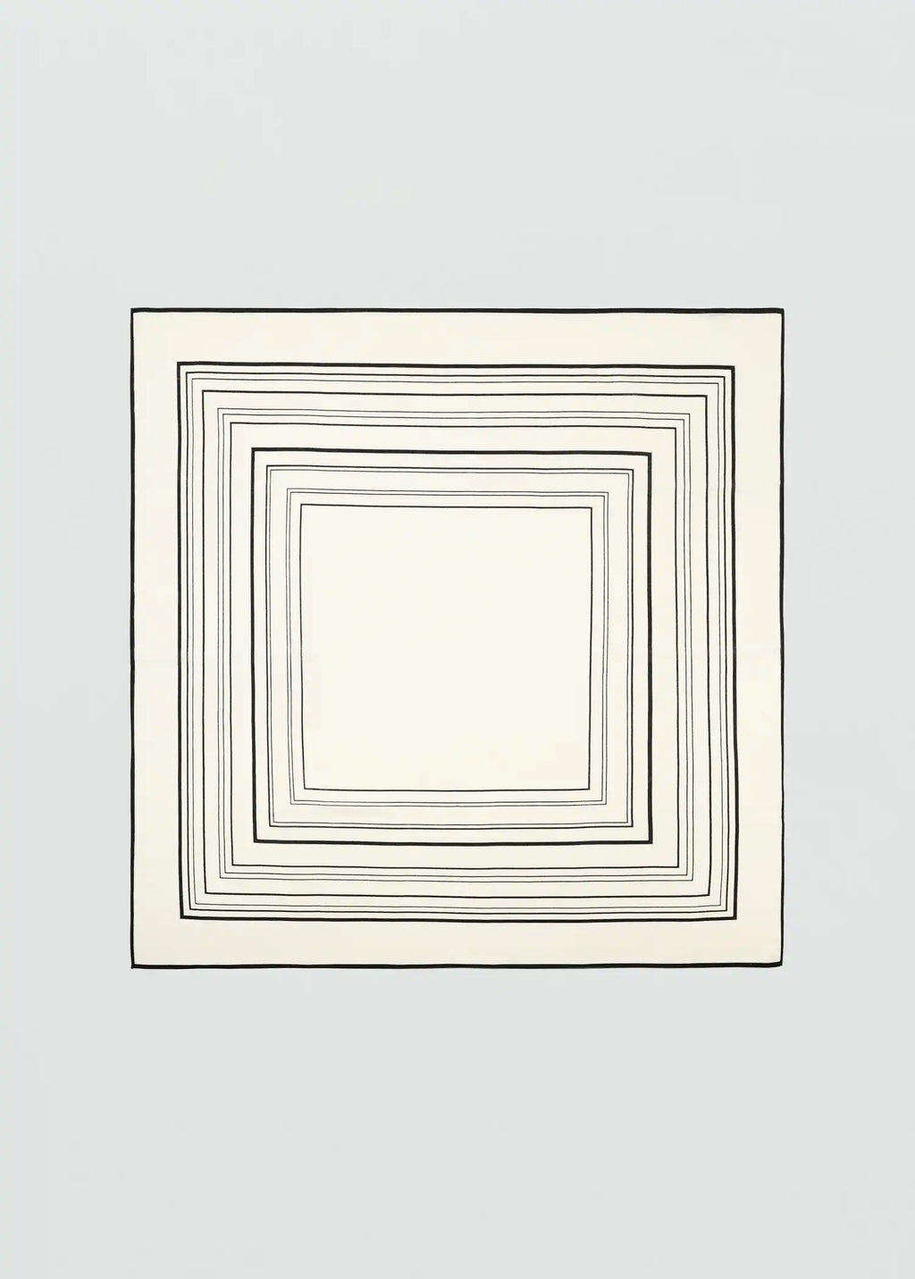 100% Wool Geometric Print Foulard Ecru