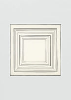 100% Wool Geometric Print Foulard Ecru