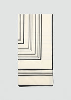 100% Wool Geometric Print Foulard Ecru