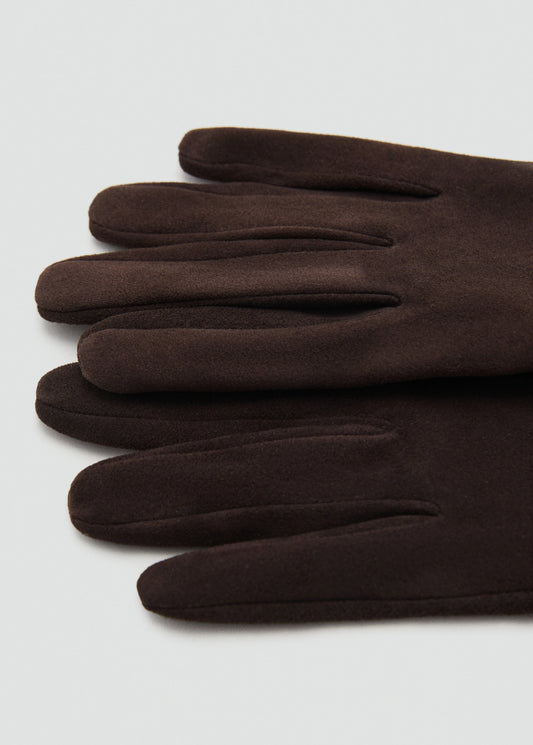 100% Suede Long Gloves Chocolate
