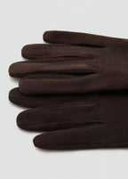 100% Suede Long Gloves Chocolate