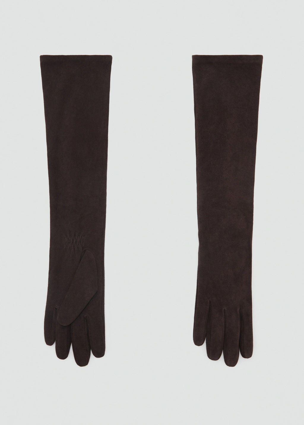 100% Suede Long Gloves Chocolate