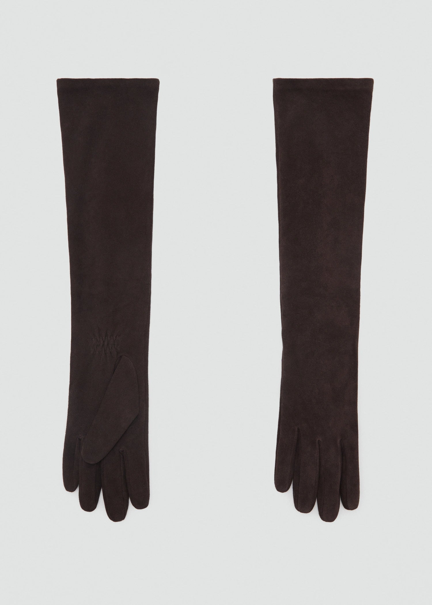 100% Suede Long Gloves Chocolate