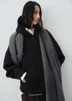 100% Cashmere Scarf Medium Heather Grey