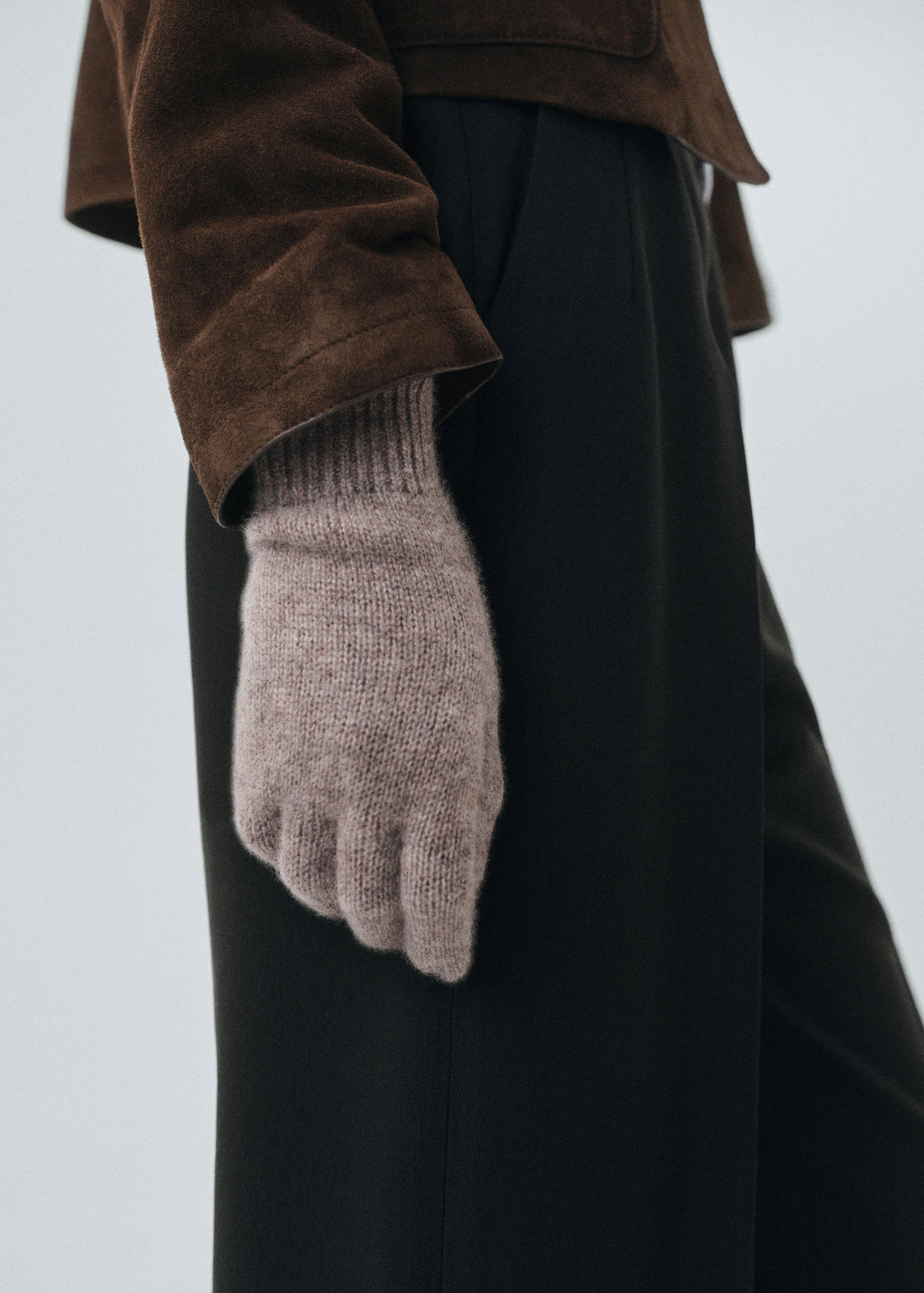 100% Cashmere Gloves Medium Brown