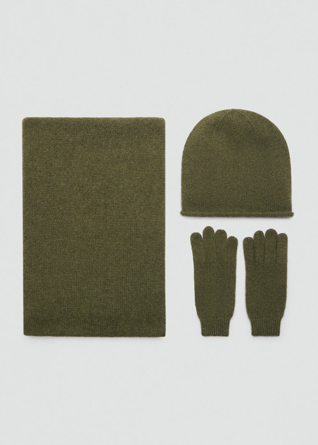 100% Cashmere Gloves Medium Green