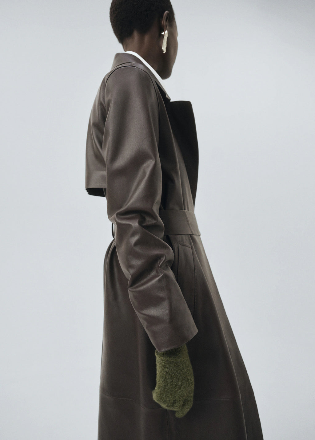 100% Cashmere Gloves Medium Green