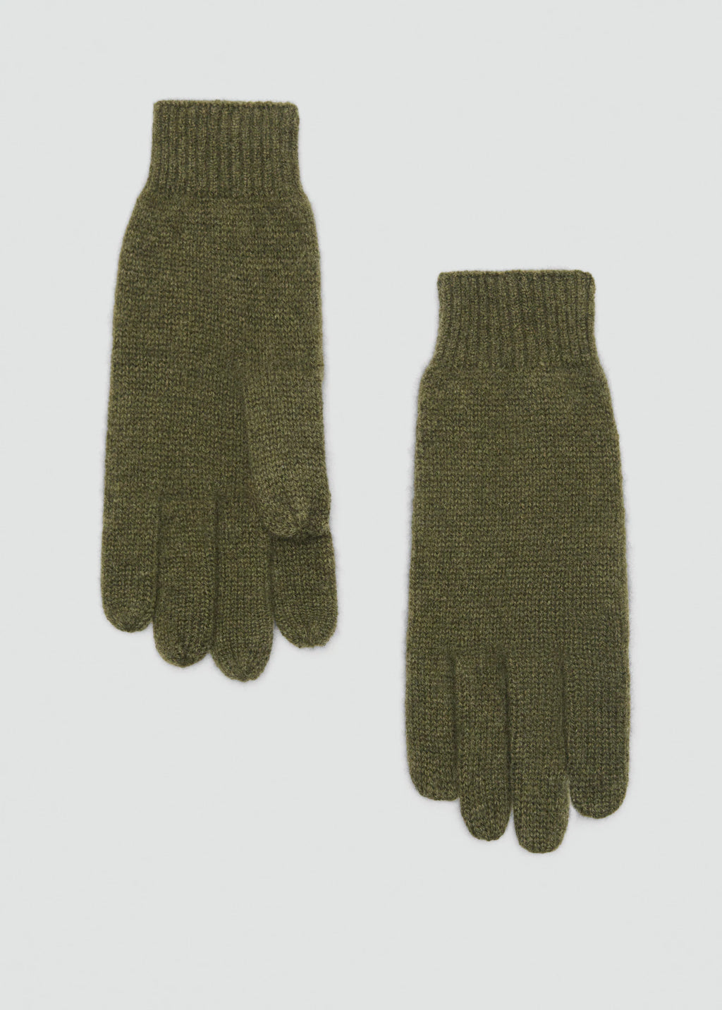 100% Cashmere Gloves Medium Green