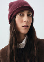 100% Cashmere Beanie Burgundy