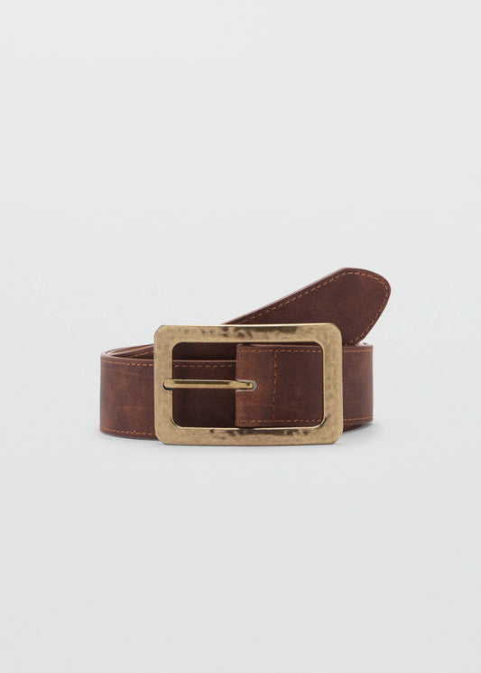 Textured Square Buckle Belt