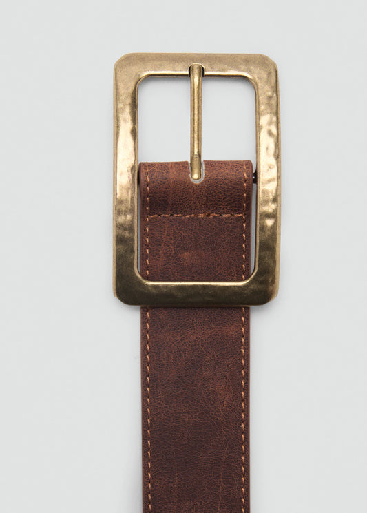 Textured Square Buckle Belt