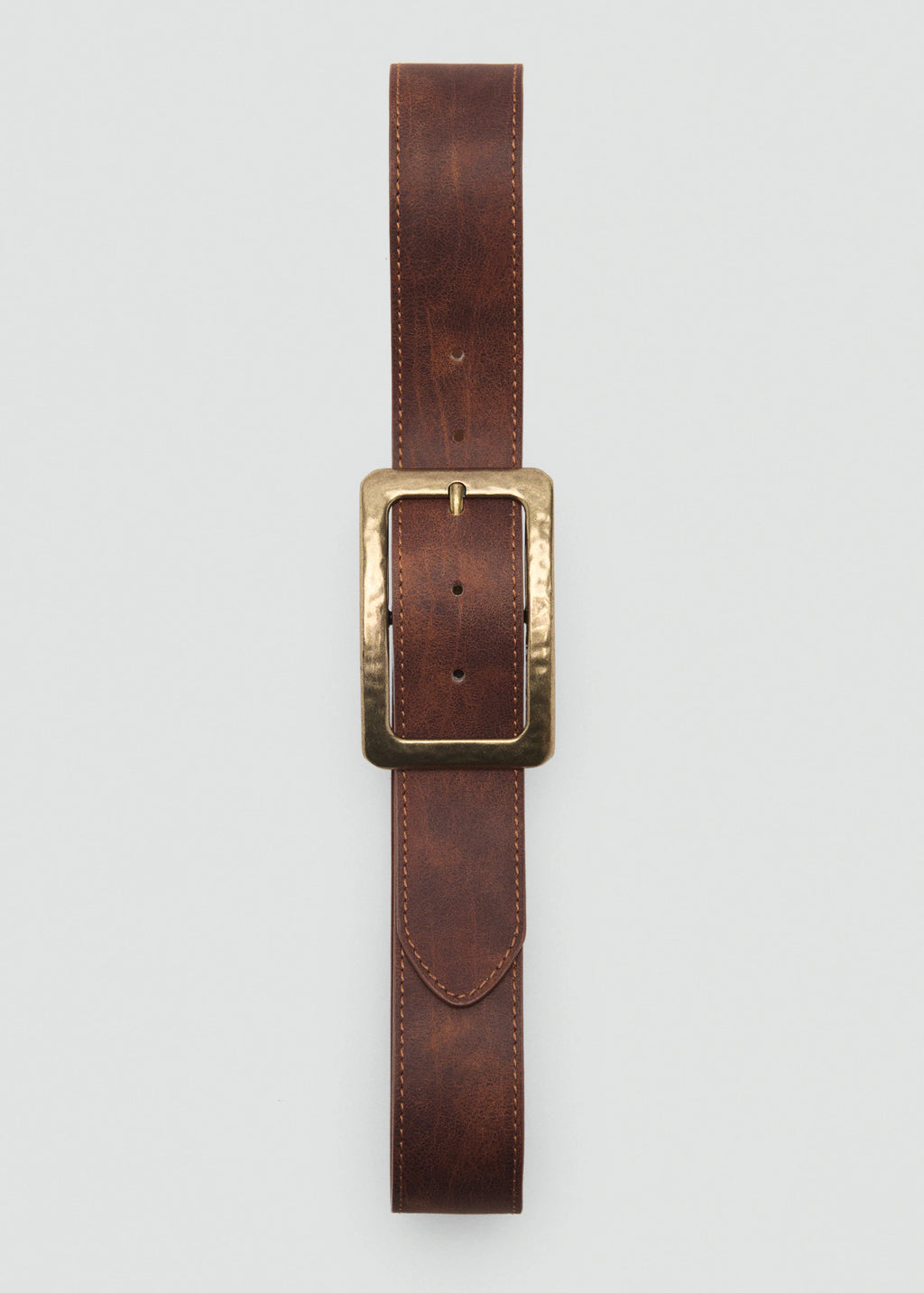 Textured Square Buckle Belt