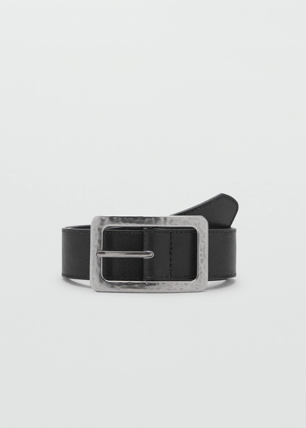 Textured Square Buckle Belt